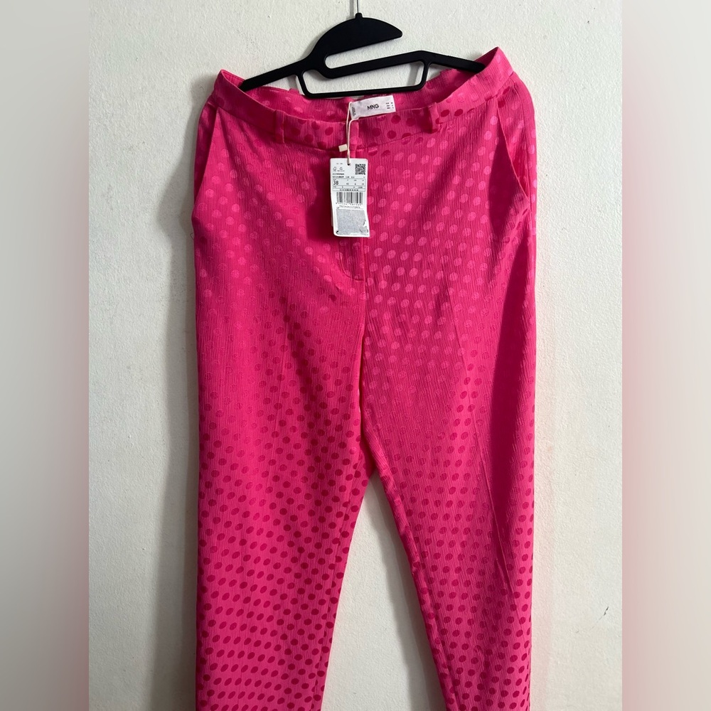 Mango Fuchsia Polka Dot Trousers